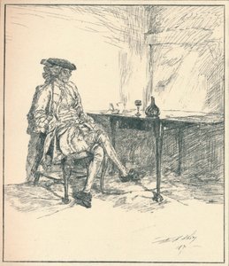 Der Brief. Unveröffentlichte Federzeichnung, 1890, 1923 von Edwin Austin Abbey