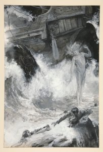 Das Schiffswrack, Illustration für Akt I, Szene i, Der Sturm von Edwin Austin Abbey
