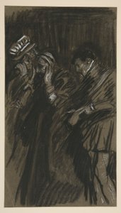 Drei Männer, Studie für Der Widerspenstigen Zähmung (?) von Edwin Austin Abbey