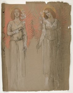 Zwei Engel von Edwin Austin Abbey