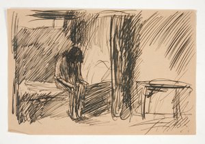 Unidentifizierte Illustration - Studie einer Person im Gefängnis von Edwin Austin Abbey