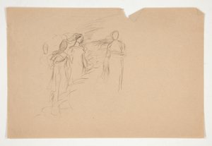 Nicht identifizierte Illustration - Studie von drei weiblichen Figuren von Edwin Austin Abbey