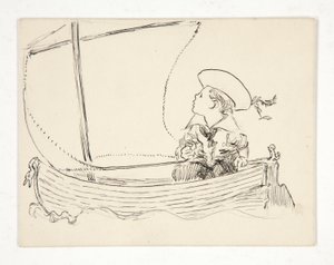 Unidentifizierte Illustration [Junge in einem kleinen Boot]