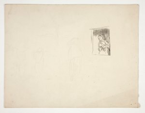 Frau am Fenster - nicht identifizierte Illustration von Edwin Austin Abbey