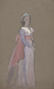 Frau im Empire-Kleid - Kostümstudie für La Tosca von Edwin Austin Abbey