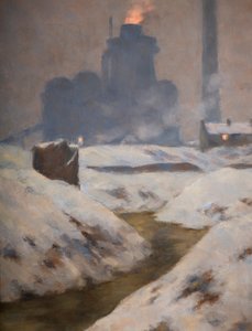 Ofen und Schnee, Landschaft von Edwin Butler Bayliss