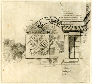 Zeichen der Kreuzschlüssel, St Neots, Cambridgeshire, 1881 von Edwin Edwards