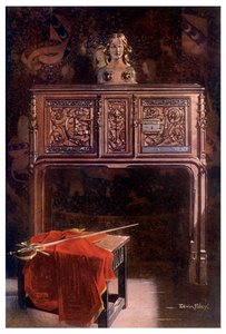 Geschnitzter Eichen-Lous XII Dressoir, 1910 von Edwin Foley