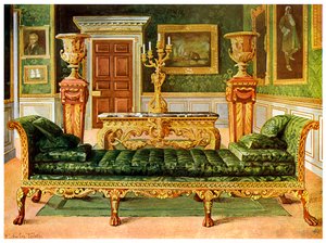 Mahagoni- und vergoldete georgianische Suite, Longford Castle, Wiltshire, 1911-1912 von Edwin Foley