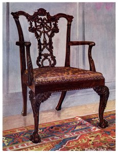 Mahagoni-Sessel, im Stil von Chippendale, 1911-1912