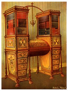 Der Schwester eingelegter Doppelsekretär und Bücherschrank, Sheraton, 1911-1912 von Edwin Foley