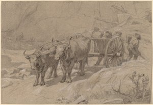 Ochsen und Kippwagen