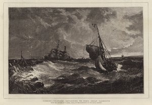 Fischen, Trawler kehren nach Great Yarmouth zurück von Edwin Hayes