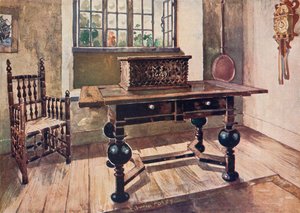 Ein Wohnzimmer eines frühen Kolonisten in Virginia von Edwin John Foley