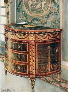 Intarsien-Satinholz-Kommode mit Ormolu-Beschlägen von Edwin John Foley