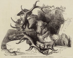 Hirschjagd in den Highlands, den Körper beobachtend von Edwin Landseer
