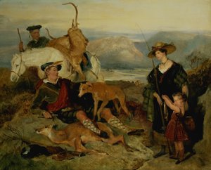 Hirschjagd in den Highlands, zeigt die Herzogin von Bedford, den Herzog von Gordon und Lord Alexander Russell