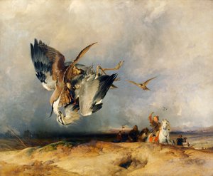 Falkenjagd in alten Zeiten, ca. 1831 von Edwin Landseer