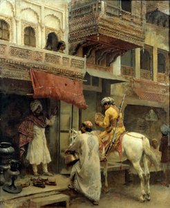 Straßenszene in Indien, ca. 1885 von Edwin Lord Weeks
