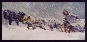 Ein Eskimo-Schlittenhundeteam von Edwin Noble