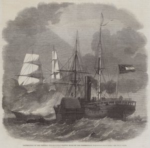 Zerstörung des Bundeshandelsmanns Harvey Birch durch die konföderierte Kriegsschaluppe Nashville