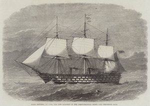 HMS Victoria, 102 Kanonen, das neue Flaggschiff der Mittelmeerflotte