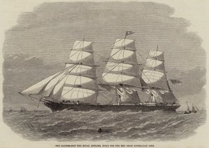 Das Klipperschiff Royal Edward, gebaut für die Red Cross Australian Line