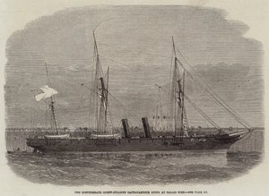 Der konföderierte Schraubendampfer Rappahannock liegt am Pier von Calais