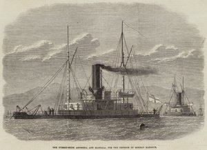 Die Turmschiffe Abyssinia und Magdala, zur Verteidigung des Bombay-Hafens von Edwin Weedon