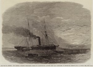 Der Krieg in Amerika, der Bundesdampfer Chesapeake, von Konföderierten ergriffen, landet Besatzung und Passagiere vor Musquash Harbour, Bay of Fundy von Edwin Weedon