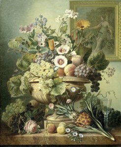 Stillleben mit Blumen und Früchten