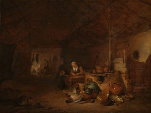 Innenraum einer Scheune von Egbert Lievensz. van der Poel