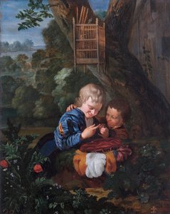 Jungen mit einem gefangenen Vogel von Eglon Hendrik van der Neer