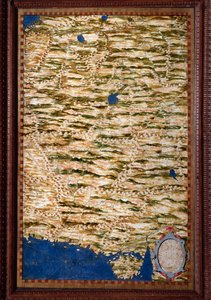 Die Sogdiane, ein Gebiet, das Teile von Usbekistan, Tadschikistan und Afghanistan umfasst. Karte erstellt von Egnazio Danti (1536-1586), Mathematiker, Kosmograph und italienischer Architekt. Um 1567. Florenz, Palazzo Vecchio, Sala del Mappamondo von Egnazio Danti