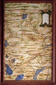 Karte von Peru, erstellt von Egnazio Danti (1536-1586), Mathematiker, Kosmograph und italienischer Architekt. Um 1567. Florenz, Palazzo Vecchio, Sala del Mappamondo von Egnazio Danti