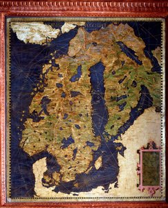 Skandinavien: Norwegen, Schweden, Finnland. Karte von Egnazio Danti, um 1567. Florenz, Palazzo Vecchio, Sala del Mappamondo von Egnazio Danti