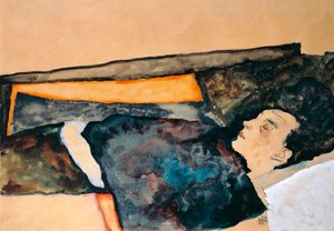 Schlafende Mutter des Künstlers von Egon Schiele