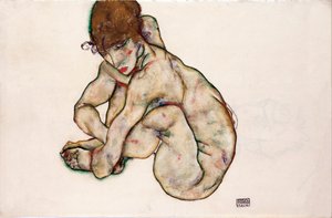 Kauerndes nacktes Mädchen von Egon Schiele