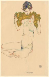 Die Jungfrau (recto); ohne Titel (Kopfstudie, verso) von Egon Schiele
