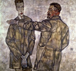 Doppelporträt von Otto und Heinrich Benesch, 1913 von Egon Schiele