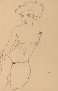 Kniende weibliche Akt von Egon Schiele