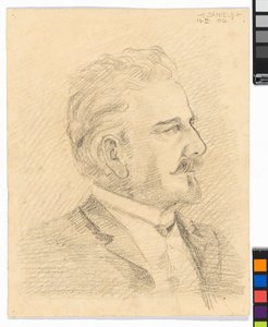 Leopold Czihaczek im Profil von Egon Schiele