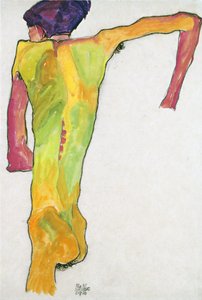 Männlicher Akt, sich abstützend von Egon Schiele