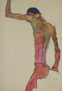 Männlicher Akt mit erhobenem Arm