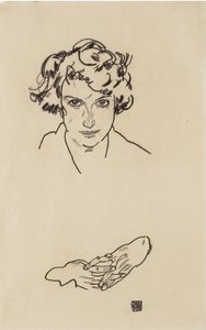 Porträt eines Mädchens, 1917 von Egon Schiele