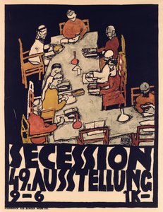 Plakat zur Secession 49 Ausstellung von Egon Schiele