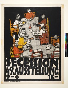 Plakat für die Wiener Secession, 49. Ausstellung, Die Freunde von Egon Schiele