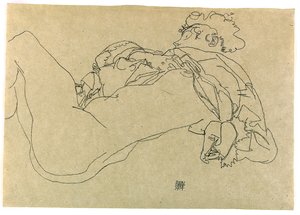 Liegender weiblicher Akt, 1914 von Egon Schiele