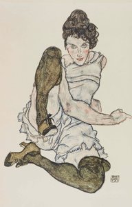 Sitzende Frau mit angezogenen Beinen, 1917
