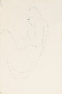 Sitzender Akt von Egon Schiele